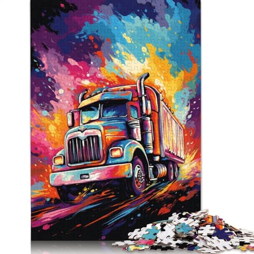 1000-teiliges Puzzle, Bunte Lastwagen, Puzzle für Erwachsene, Kartonpuzzle, Lernspiel, Herausforderungsspielzeug, 38 x 26 cm von LiJianXXO