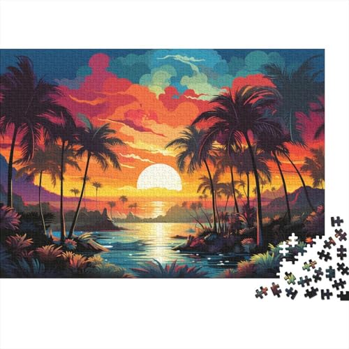 1000-teiliges Puzzle, Fantasie, farbenfrohes psychedelisches Puzzle für Kinder, Holzpuzzle, Puzzle für Erwachsene, Lernspiel, Herausforderungsspielzeug, Größe 50 x 75 cm von LiJianXXO