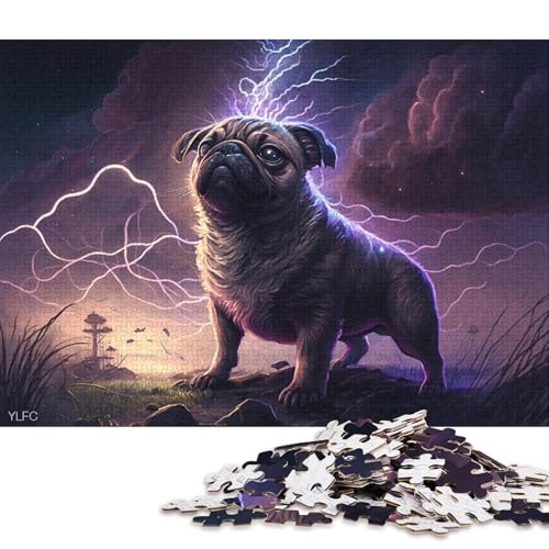 1000-teiliges Puzzle, Fantasy-Art-Mops, Puzzle für Erwachsene, Kartonpuzzle, dekomprimierendes geistiges Lernspielzeug 38x26cm/1000 Teile von LiJianXXO