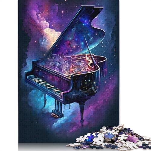 1000-teiliges Puzzle, Galaxie-Klavierpuzzle, Puzzles für Erwachsene, Holzpuzzle, Lernspiel, Herausforderungsspielzeug (Größe 75 x 50 cm) von LiJianXXO