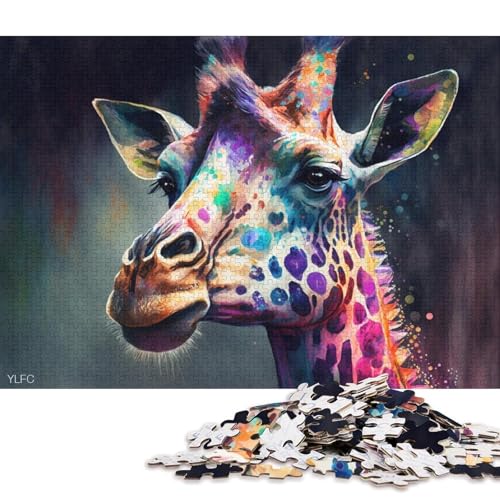 1000-teiliges Puzzle, Giraffen-Puzzle, Puzzle für Karton, Puzzlespielzeug, Denkspiel 38x26cm/1000 Stück von LiJianXXO