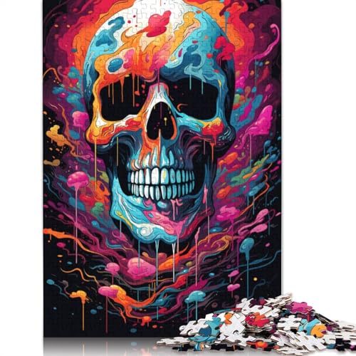 1000-teiliges Puzzle, Kunst-Totenkopf-Puzzle für Erwachsene, Karton-Puzzle, Lernspiel, Herausforderungsspielzeug, 38 x 26 cm von LiJianXXO