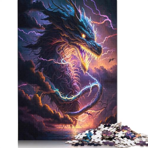 1000-teiliges Puzzle, Lernspiele, Fantasy-Fliegender Drache, Puzzle für Erwachsene, Papppuzzle, Puzzles für Erwachsene, Lernspiel, Herausforderungsspielzeug (Größe 38 x 26 cm) von LiJianXXO