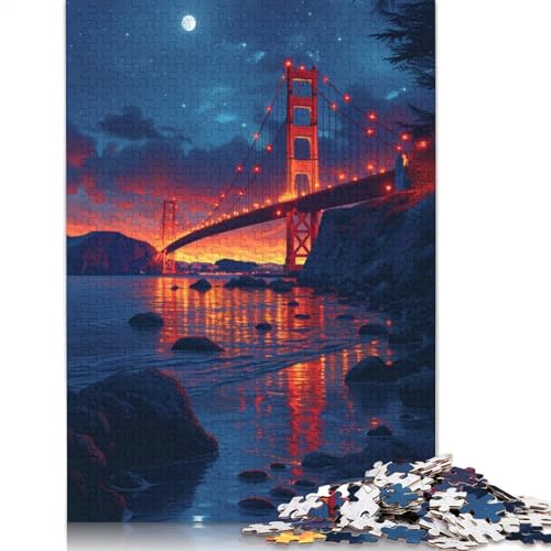 1000-teiliges Puzzle, Lernspiele, Oakland Bay Bridge, Puzzles für Erwachsene, Puzzle, Holzpuzzles, Lernspielzeug, Familienspiele, Größe: 75 x 50 cm von LiJianXXO