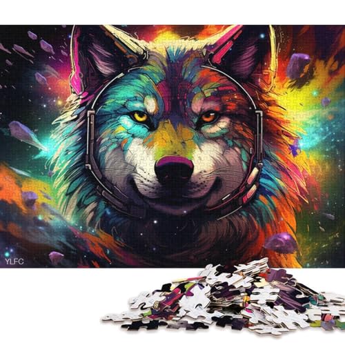 1000-teiliges Puzzle, Lernspiele, Tierwolf-Puzzles für Erwachsene, Puzzle, Holzpuzzle, tolles Geschenk für Erwachsene 75x50cm/1000 Teile von LiJianXXO