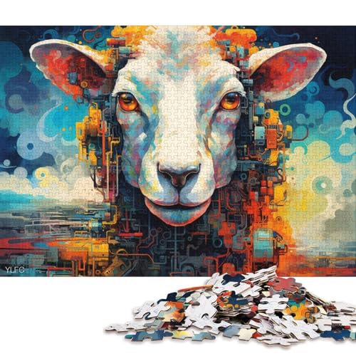 1000-teiliges Puzzle, Lernspiele, farbenfrohe Schafroboter-Puzzles für Erwachsene, Puzzle, Kartonpuzzle, tolles Geschenk für Erwachsene 38x26cm/1000 Stück von LiJianXXO