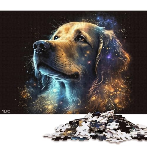 1000-teiliges Puzzle, Lernspiele, kosmische Galaxie, Golden Retriever, Puzzle für Erwachsene, Puzzle, Kartonpuzzle, tolles Geschenk für Erwachsene 38x26cm/1000 Teile von LiJianXXO