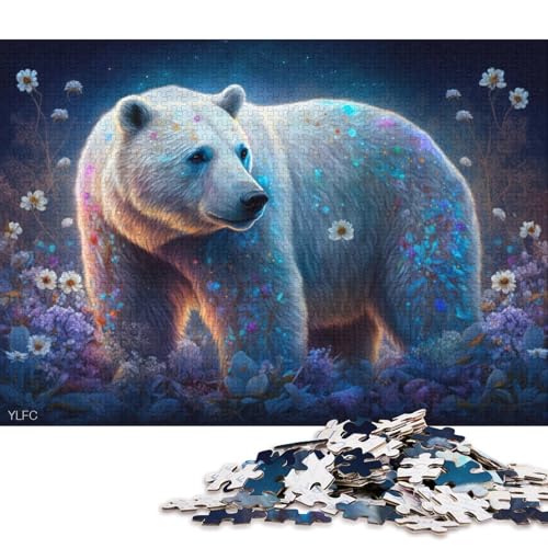 1000-teiliges Puzzle, Lernspiele, magischer Eisbär, Puzzle für Erwachsene, Puzzle aus Pappe, tolles Geschenk für Erwachsene 38x26cm/1000 Teile von LiJianXXO