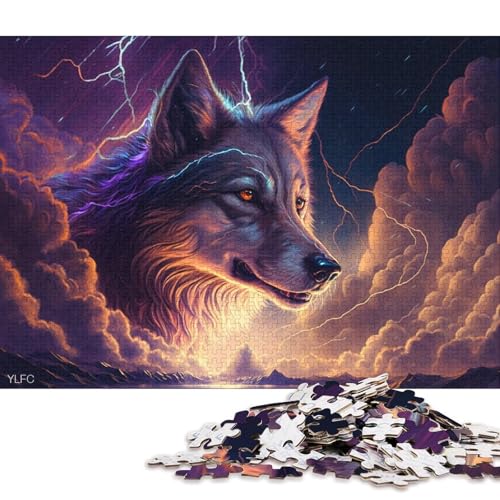 1000-teiliges Puzzle, Tier-Puzzle mit Husky-Hund, Puzzle für Erwachsene, Familienpuzzlespiel aus Karton 38x26cm/1000 Teile von LiJianXXO