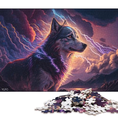 1000-teiliges Puzzle, Tier-Puzzle mit Husky-Hund, für Erwachsene, Kartonpuzzle, tolle Geschenke zu Weihnachten 38x26cm/1000 Teile von LiJianXXO