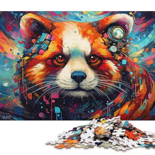 1000-teiliges Puzzle, bunter Roboter, roter Panda, Puzzles für Holzpuzzles, Spielzeug, Denkspiel 75x50cm/1000 Stück von LiJianXXO