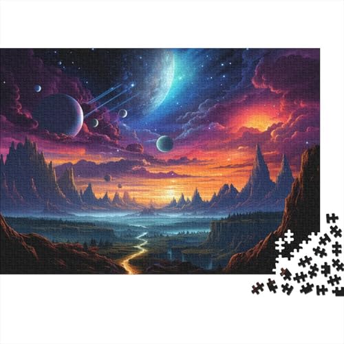 1000-teiliges Puzzle, farbenfrohes Planeten-Puzzle für Holzpuzzle, Familienaktivität, Größe 50 x 75 cm von LiJianXXO