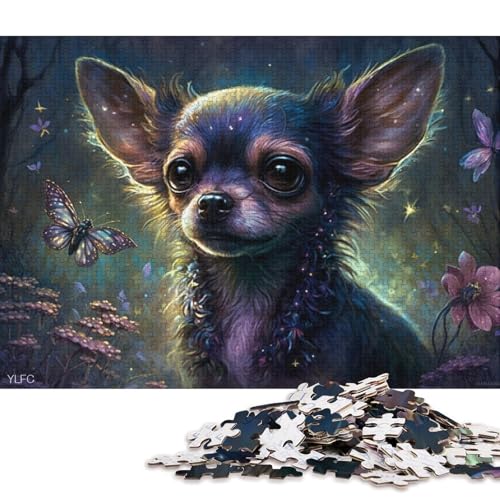 1000-teiliges Puzzle, magischer Chihuahua-Hund, Puzzle für Karton, Puzzlespielzeug, Denkspiel 38x26cm/1000 Stück von LiJianXXO