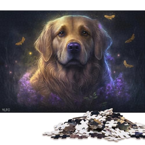 1000-teiliges Puzzle, magischer Golden Retriever, Puzzles für Holzpuzzles, Spielzeug, Denkspiel 75x50cm/1000 Stück von LiJianXXO