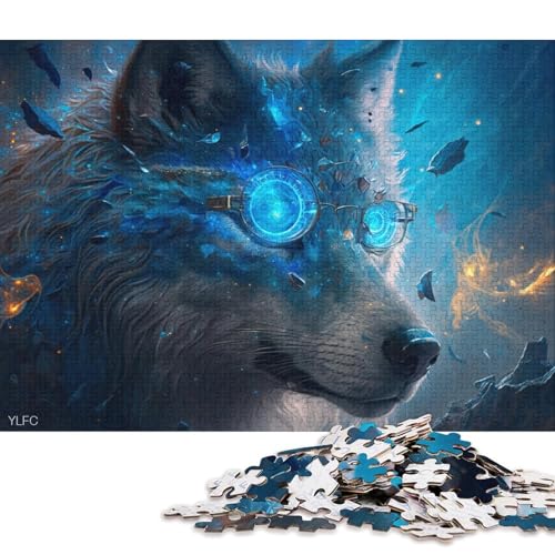 1000-teiliges Puzzle, magischer Wolfskrieger, Puzzle für Karton, Puzzlespielzeug, Denkspiel 38x26cm/1000 Stück von LiJianXXO