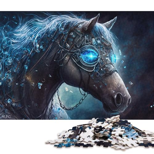 1000-teiliges Puzzle, magisches Pferdepuzzle für Erwachsene, Holzpuzzle, Denksportaufgaben für Erwachsene (Größe 75 * 50 cm) von LiJianXXO