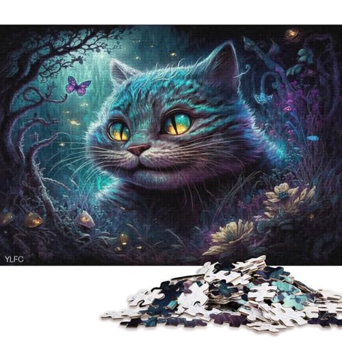 1000-teiliges Puzzle, magisches psychedelisches Katzenpuzzle für Erwachsene, Holzpuzzle, Lernspiel für Erwachsene und Kinder (Größe 75 * 50 cm) von LiJianXXO