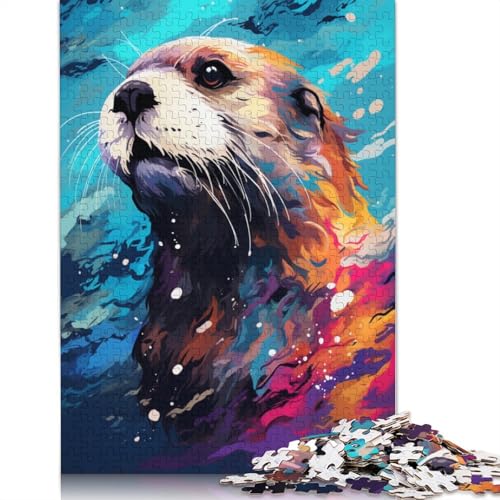 1000-teiliges Puzzle, schönes Otter-Puzzle für Erwachsene, Karton-Puzzle, Lernspiel, Herausforderungsspielzeug, 38 x 26 cm von LiJianXXO