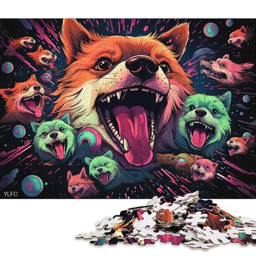 1000-teiliges Puzzle, wütender Shiba Inu, Puzzles für Holzpuzzles, Spielzeug, Denkspiel 75x50cm/1000 Stück von LiJianXXO