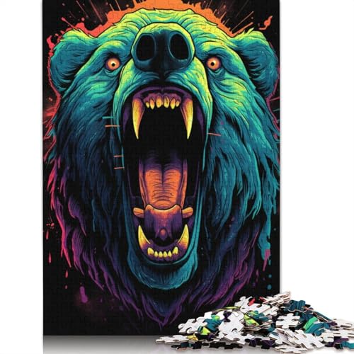 1000-teiliges Puzzle Art Braunbär-Puzzle für Holzpuzzles, Lernspiele, Heimdekorationspuzzle. 75 x 50 cm von LiJianXXO