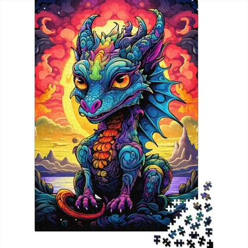 1000-teiliges Puzzle Art Dragon Baby Puzzle für Erwachsene Holzbrettpuzzle Anspruchsvolles Spiel Puzzles Größe: 75 x 50 cm von LiJianXXO