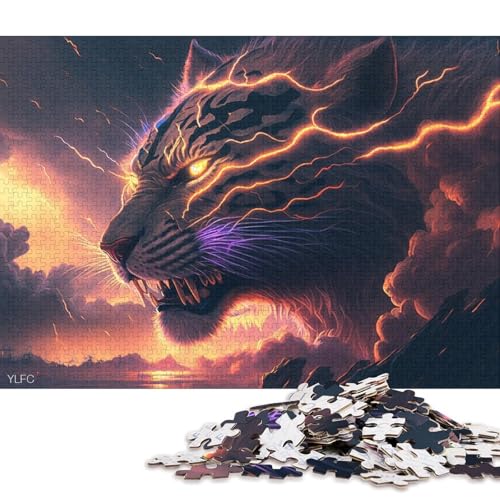 1000-teiliges Puzzle Art Dream Tiger Puzzle für Erwachsene Puzzle Holzpuzzle Heimdekorationspuzzle 75x50cm / 1000 Teile von LiJianXXO