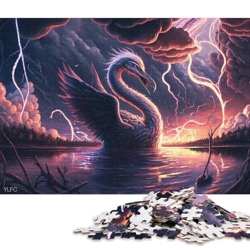 1000-teiliges Puzzle Art Swan Puzzles für Holzpuzzles, Spielzeug, Denkspiel 75x50cm/1000 Stück von LiJianXXO