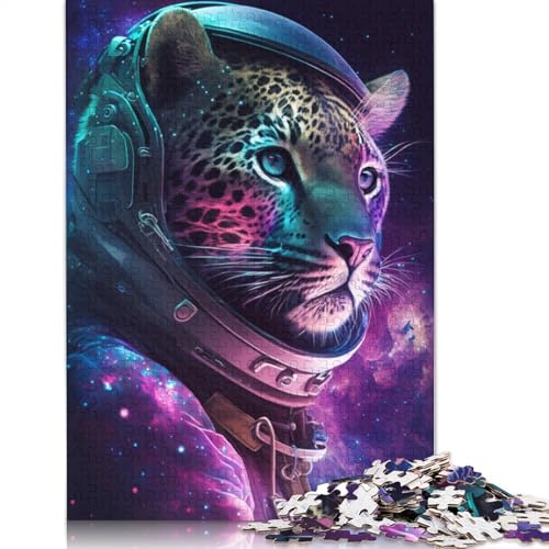 1000-teiliges Puzzle Astronaut Leopard, Puzzle für Erwachsene, Papppuzzle, Lernspiele, Heimdekorationspuzzle. (Größe 38 x 26 cm) von LiJianXXO