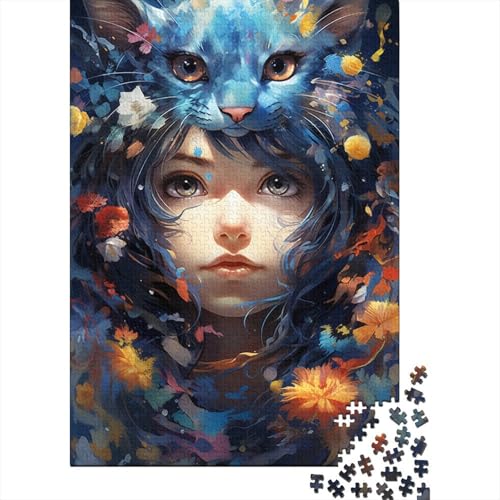 1000-teiliges Puzzle Blu-ray Catwomans farbenfrohes psychedelisches Puzzle für Erwachsene Holzpuzzles Puzzle - anspruchsvolles Spiel 50 x 75 cm von LiJianXXO