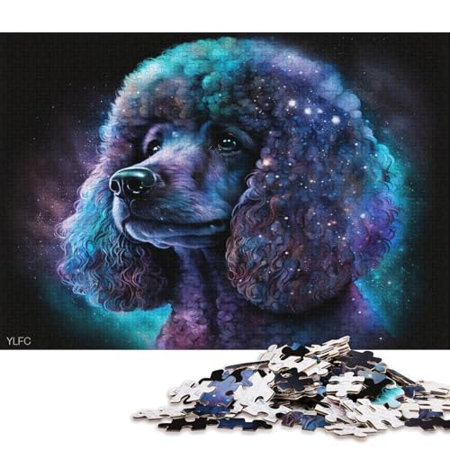 1000-teiliges Puzzle Cosmic Animal Pudel, Puzzle für Erwachsene, Kartonpuzzle, Lernspiel für Erwachsene und Kinder (Größe 38 * 26 cm) von LiJianXXO