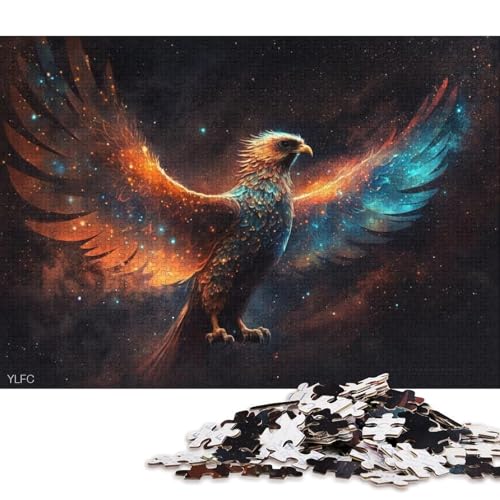 1000-teiliges Puzzle Cosmic Galaxy Phoenix, Puzzle für Kartonpuzzle, Spielzeug, Denkspiel 38x26cm/1000 Stück von LiJianXXO