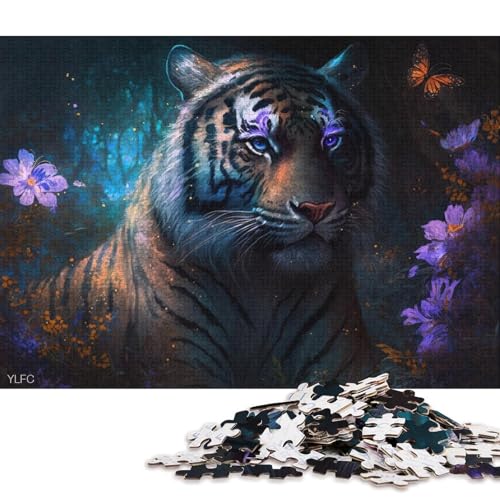 1000-teiliges Puzzle König des Dschungeltigers, Puzzle für Holzpuzzle, Spielzeug, Denkspiel 75x50cm/1000 Stück von LiJianXXO