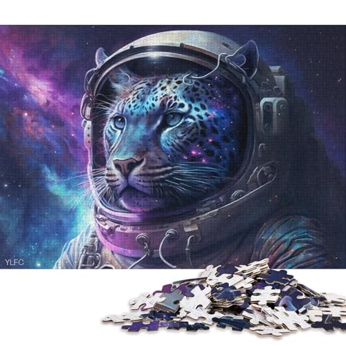 1000-teiliges Puzzle Kosmischer Astronaut, Leopard, Puzzle für Karton, Puzzlespielzeug, Denkspiel 38x26cm/1000 Stück von LiJianXXO