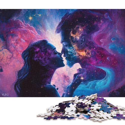 1000-teiliges Puzzle Kosmisches Paar, Puzzle für Erwachsene, Holzpuzzle, dekomprimierendes geistiges Lernspielzeug 75x50cm/1000 Teile von LiJianXXO