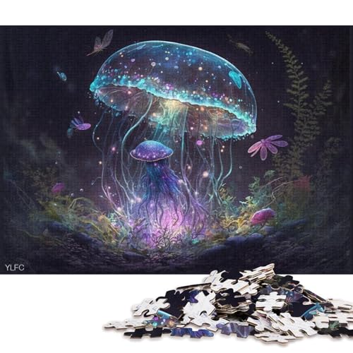 1000-teiliges Puzzle Magische Quallen für Erwachsene, Kartonpuzzle, dekomprimierendes geistiges Lernspielzeug 38x26cm/1000 Teile von LiJianXXO