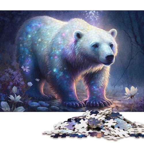 1000-teiliges Puzzle Magischer Eisbär, Puzzle für Karton, Puzzlespielzeug, Denkspiel 38x26cm/1000 Stück von LiJianXXO