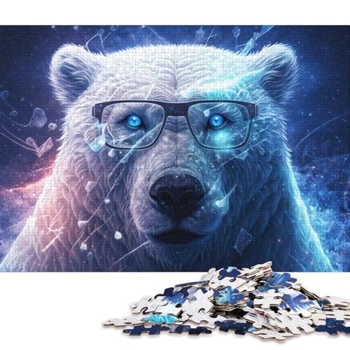 1000-teiliges Puzzle Magischer Eisbär-Krieger, Puzzle für Erwachsene, Kartonpuzzle, Lernspielzeug (Größe 38 * 26 cm) von LiJianXXO