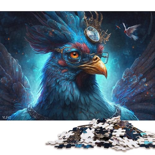 1000-teiliges Puzzle Magischer Hahn-Krieger, Puzzle für Erwachsene, Holzpuzzle, Lernspielzeug (Größe 75 * 50 cm) von LiJianXXO