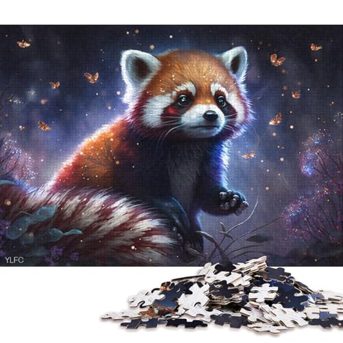 1000-teiliges Puzzle Magischer roter Panda, Puzzle für Erwachsene, Holzpuzzle, Heimdekorationspuzzle 75x50cm/1000 Teile von LiJianXXO