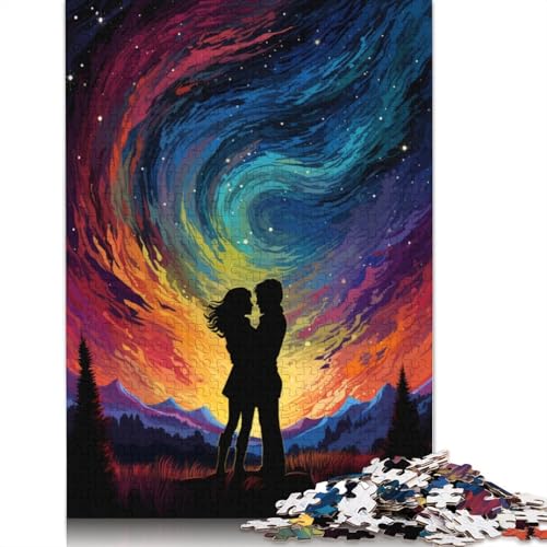 1000-teiliges Puzzle Paar im Weltraum, Puzzle für Erwachsene, Kartonpuzzle, Lernspiel, Herausforderungsspielzeug, 38 x 26 cm von LiJianXXO