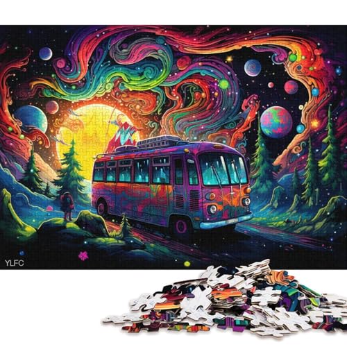 1000-teiliges Puzzle Rainbow Bus, Puzzle für Holzpuzzle, Spielzeug, Denkspiel 75x50cm/1000 Stück von LiJianXXO