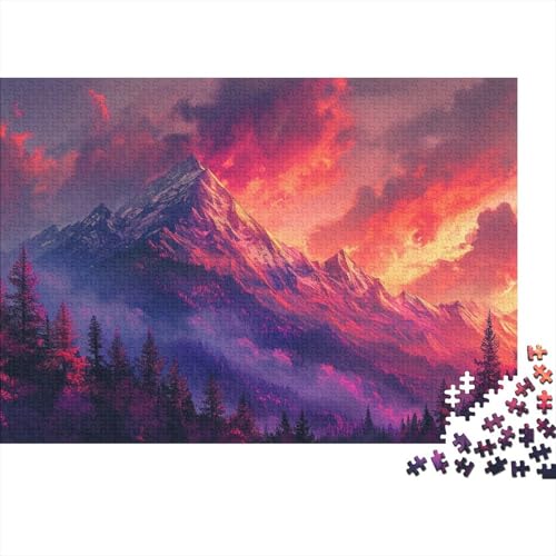 1000-teiliges Puzzle Schöne Berge Puzzle für Erwachsene, Holzpuzzle, Lernpuzzle, Familienspiel, Größe 50 x 75 cm von LiJianXXO