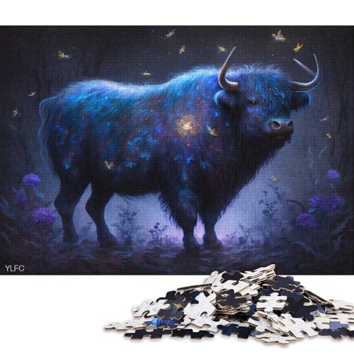 1000-teiliges Puzzle Yak im Wald, Puzzle für Karton, Puzzle, Spielzeug, Denkspiel 38x26cm/1000 Stück von LiJianXXO