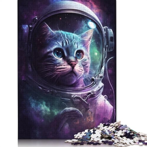 1000-teiliges Puzzle für Erwachsene, Astronautenkunst, Katzen-Puzzle für Erwachsene, Kartonpuzzle, Lernspiele für Erwachsene und Kinder (Größe 38 x 26 cm) von LiJianXXO