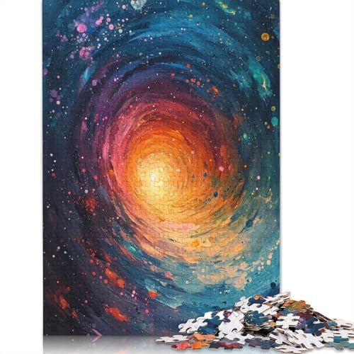 1000-teiliges Puzzle für Erwachsene, Bunte Wirbel, Puzzle für Kinder, Holzpuzzle, Puzzle für Erwachsene, Lernspiel, Herausforderungsspielzeug, Größe: 75 x 50 cm von LiJianXXO