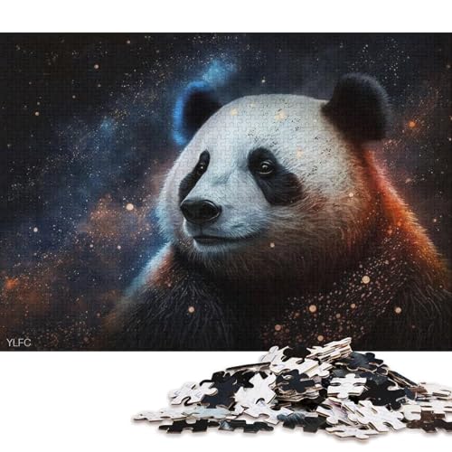 1000-teiliges Puzzle für Erwachsene, Cosmic Panda-Puzzle für Erwachsene, Kartonpuzzle, Lernspiel, Herausforderungsspielzeug (Größe 38 * 26 cm) von LiJianXXO