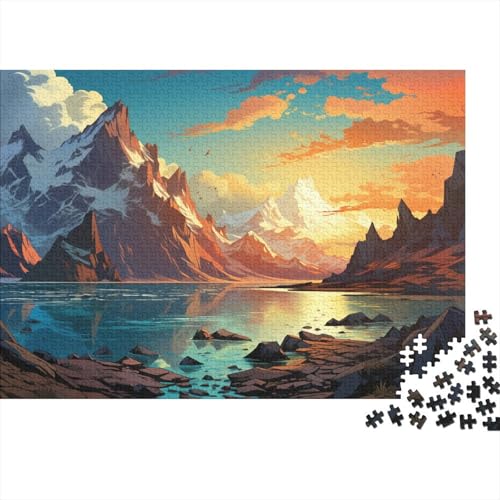 1000-teiliges Puzzle für Erwachsene, Farbillustration des Polarkreises, Puzzle für Erwachsene, Holzpuzzle, entspannendes geistiges Lernspielzeug, Größe 50 x 75 cm von LiJianXXO