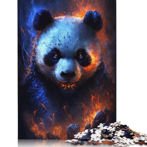 1000-teiliges Puzzle für Erwachsene, Feuertier-Panda, Puzzles für Holzpuzzles, Lernspiel, Herausforderungsspielzeug (Größe 75 x 50 cm) von LiJianXXO