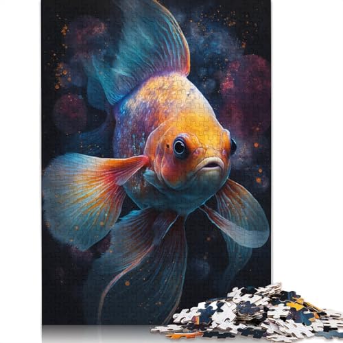 1000-teiliges Puzzle für Erwachsene, Galaxie-Goldfisch-Puzzle für Erwachsene, Holzpuzzle, tolles Geschenk für Erwachsene (Größe 75 x 50 cm) von LiJianXXO