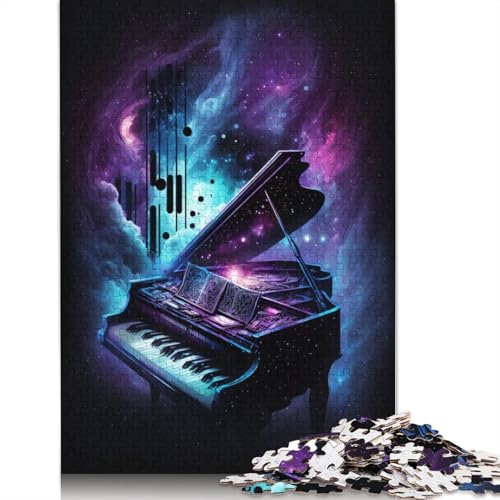 1000-teiliges Puzzle für Erwachsene, Galaxy Piano-Puzzle für Erwachsene, Papppuzzle für Familienspaß und Spieleabend (Größe 38 x 26 cm) von LiJianXXO